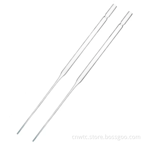 Lab Borosilicate Glass Pipets: 230mm & 150mm Pasteur Pipettes with Cotton Tips